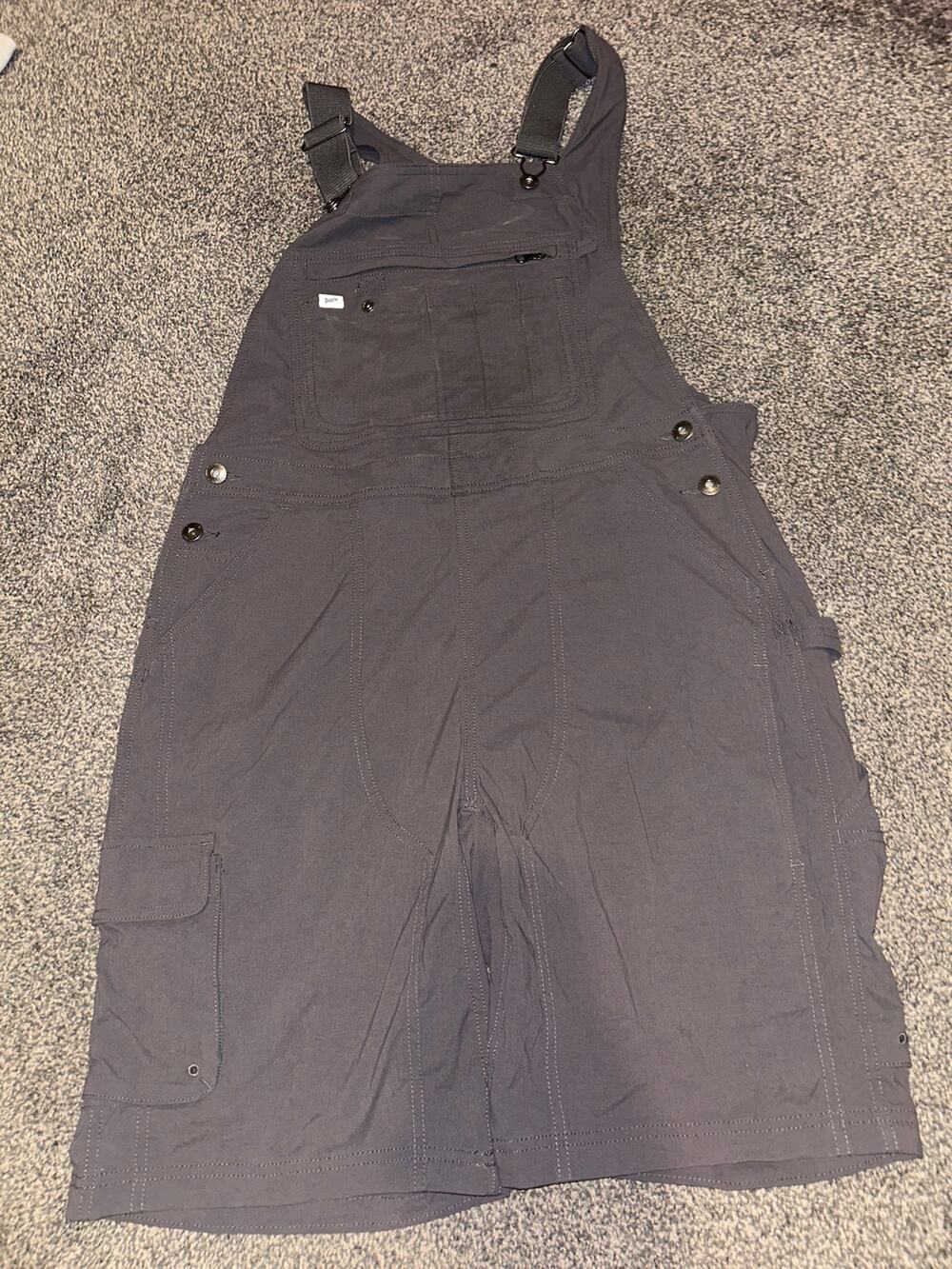 Duluth Trading Co Heirloom Gardening Short Overalls Women M Gray